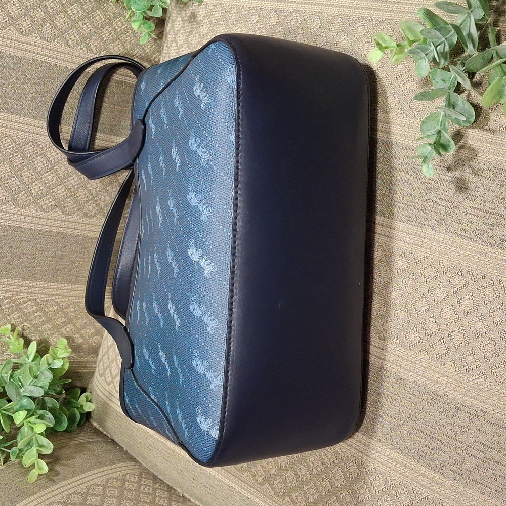 Coach Navy Blue Monogram Tote - Picture 6 of 16